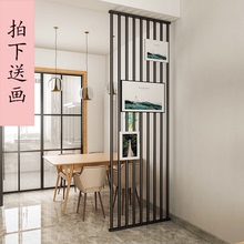 北欧客厅入户铁艺屏风隔断餐厅柱子金属圆管立柱办公室玄关分隔墙