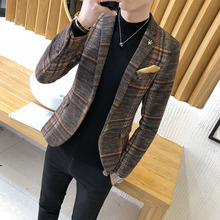 男士休闲西服韩版修身单上衣青年帅气小西装青少年学生薄款外套潮