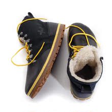 2016新款美国原单OTZSHOES专柜正品外贸平底系带高帮毛靴真皮男鞋