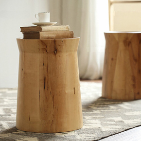 北欧全实木凳子矮凳创意个性设计师茶几木墩 餐桌凳泡茶小圆凳子