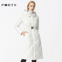 Ports/宝姿2018秋冬新品女装优雅连帽束腰羽绒服ALA9U014DZP036图片