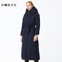 Ports/宝姿2018秋冬新品女装系带修身中长款羽绒服ALA9U012GZN007图片