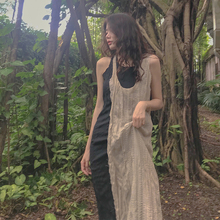 连衣裙女 ins不规则鱼尾背心长裙夏 拼接无袖 femme 个性 19ss Uta