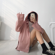 外套女春秋2019新款 开衫 春装 四喜家 宽松BF上衣拉链休闲百搭卫衣