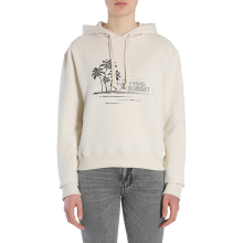 Saint Laurent/YSL圣罗兰 女士新品白色连帽印花长袖卫衣图片