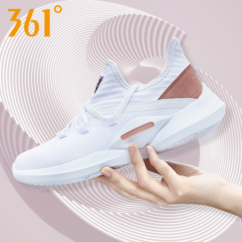 361 Sports Shoes Women's Shoes 2019 Winter New Genuine Casual Shoes Mesh Breathable 361 Degree Pink Running Shoes Women's