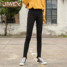 毛边黑色深色牛仔裤小脚裤长裤铅笔裤学生女装秋冬季紧身显瘦韩版图片