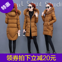 棉衣外套女2018冬季新款韩版女装中长款连帽长袖棉服时尚百搭上衣图片