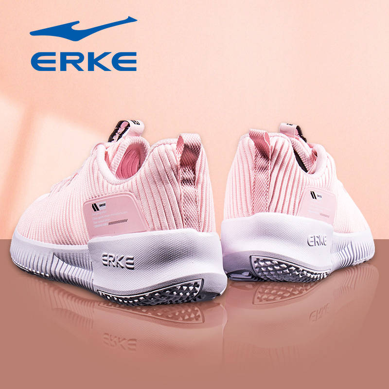 ERKE Women's Shoes Autumn and Winter Breathable Black Sneakers 2019 New Female Students Military Training White Running Shoes