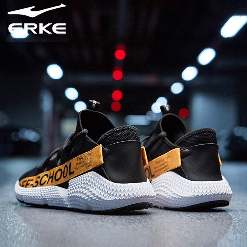 ERKE Men's Shoes 2019 Autumn New Sports Shoes Mesh Breathable Fitness Casual Running Shoes Men's Fashion Shoes