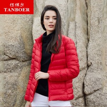 坦博尔轻薄羽绒服女短款立领新款修身时尚休闲显瘦韩版潮 TB18232图片