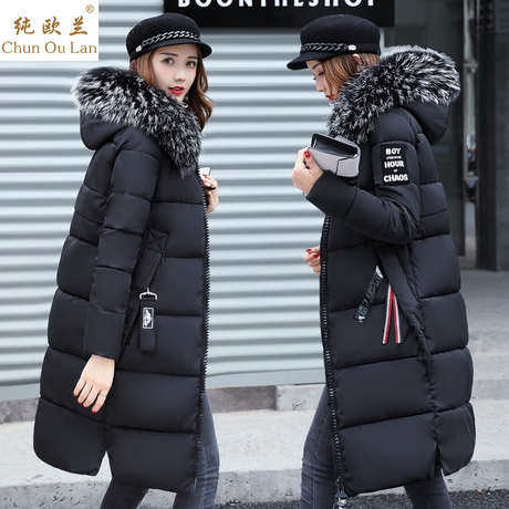 女士棉衣冬装女2018新款女装韩版中长款加厚羽绒棉袄冬天棉服外套商品大图