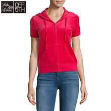 Juicy Couture Black Label 女装天鹅绒连帽卫衣【五折】图片