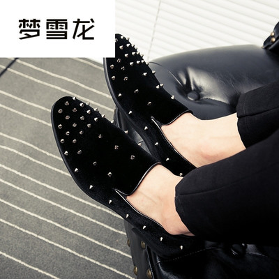 时尚皮鞋个性铆钉鞋男酒吧KTV夜店皮鞋 发型师皮鞋子朋克风