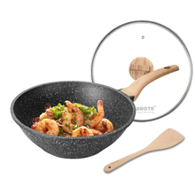 自营 Carote瑞士麦饭石炒锅不粘炒菜锅无油烟平底锅30CM