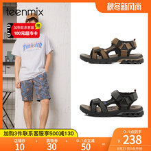 磨砂魔术贴男凉鞋 天美意夏专柜同款 Teenmix 67N01BL8