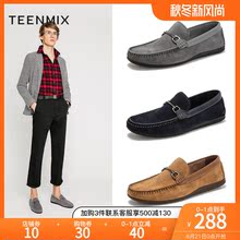 英伦风平底休闲皮鞋 BB002AM9 2019春季新款 男鞋 天美意马衔扣乐福鞋