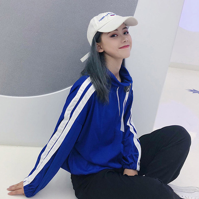 卫衣女秋冬季2018新款学生韩版宽松原宿风长袖薄款拉链外套上衣服
