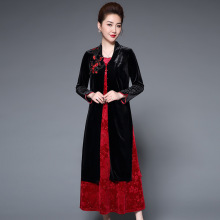 婚礼妈妈秋装连衣裙新品喜婆婆结婚宴会礼服旗袍裙中老年冬秋长裙图片