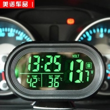 电子钟led 带夜光 池谕馑温度计车载车用数字显电子表 汽车时钟
