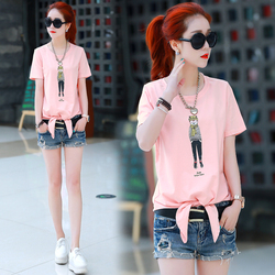 丅恤女装2018新款少女夏装初中高中学生短袖T恤女装女生宽松上衣