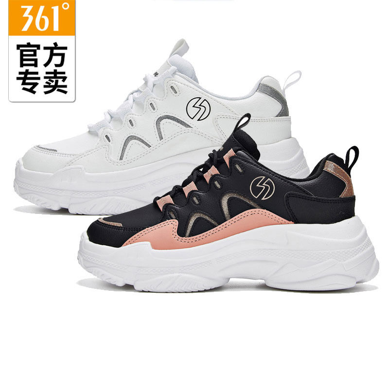 361 sports shoes, female dad shoes, 2019 winter new casual shoes, 361 degree thick sole, elevated running shoes, women's shoes