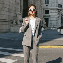 2018秋冬新款女装通勤韩版休闲中长款西服外套显瘦小西装时尚套装图片
