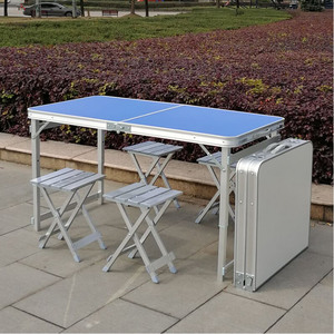 户外便携式折叠桌椅套装简易广告促销摆摊桌地推桌露营野餐烧烤桌