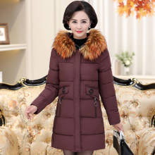 中老年女装冬装40 50中长款棉服冬季新款羽绒棉外套妈妈装加厚棉图片