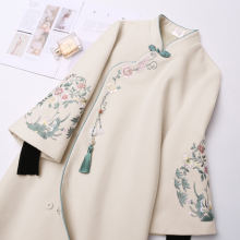 花怜语汉服女秋襦裙凤歌鸾古装唐装冬盘扣茶服中国风女装旗袍中式图片