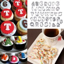Letter Cutters Cake Fondant Alphabet Set Number 37PCS Cookie