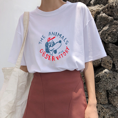 短袖女2018新款宽松学生怪味少女上衣韩版嘻哈ins潮chic纯棉t恤夏