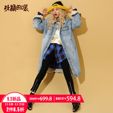 妖精的口袋Y棉衣2018新款女秋冬季韩版中长款加厚H型宽松棉服R图片