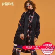 妖精的口袋Y黑色加厚棉服女韩版冬装2018新款宽松中长款棉衣外套图片