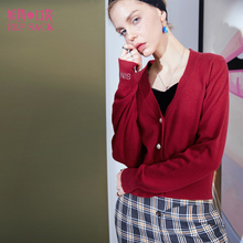 妖精的口袋旗舰店chic开衫 秋装2018新款短款修身ins长袖上衣女图片