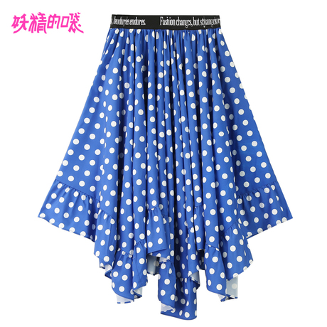 妖精的口袋旗舰店2018夏新不规则裙子原宿风chic港风波点半身裙女商品大图