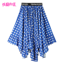 妖精的口袋旗舰店2018夏新不规则裙子原宿风chic港风波点半身裙女图片