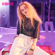 妖精的口袋旗舰店2018夏装新款仙女上衣chic气质性感欧货雪纺衫女图片