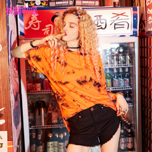 妖精的口袋旗舰店 夏装2018新款港味撞色扎染宽松chic欧货t恤女装图片