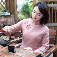 唐装女冬装夹棉复古棉袄茶服女秋冬季新款中国风盘扣外套旗袍上衣图片