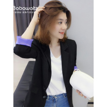 bobowaltz女装秋装女2018新款 韩版百搭时尚修身薄外套休闲小西装图片
