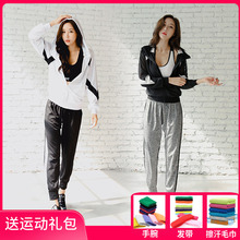 女2019秋冬新款 健身房学生跑步宽松网红健身速干衣 瑜伽服运动套装