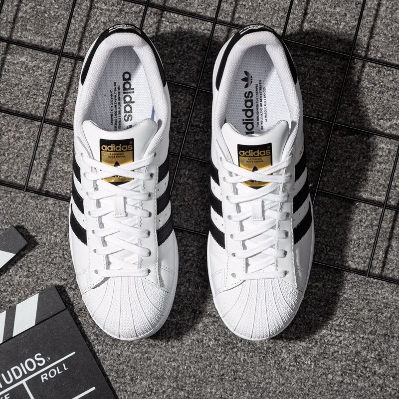 Adidas Men's and Women's Shoes 2019 New Shoes Casual Shoes Authentic Clover Gold Label Shell Toe Shoes Small White Shoes