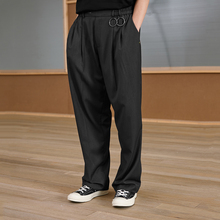 灰色 Slacks Double 双层褶金属圆环宽松长西裤 Pleated Unawares