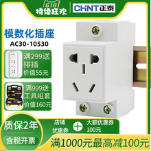 正泰AC30五孔二插三插10A多功能模数化配电箱导轨式安装 插座10530