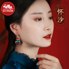 凤凰涅磐复古耳环女琉璃长款 民族风古风耳坠流苏气质2019新款