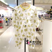 打折款韩国童装代购moimoln云朵2018秋女宝长袖爬服纯棉连体衣