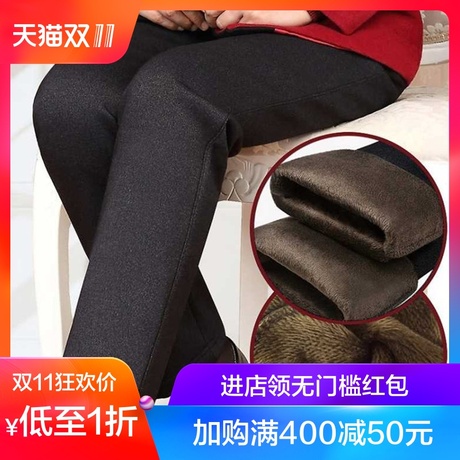 中老年女裤冬装加厚胖妈妈装保暖加绒裤子春秋长裤老年人奶奶外穿商品大图