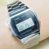 1钢带复古学生防水电子表 A158WA 现货日本卡西欧手表男CASIO 正品