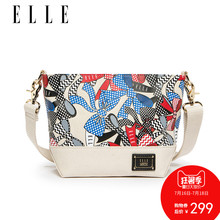 ELLE女包18年春夏新品80506时尚单肩包印花包斜挎包帆布托特包